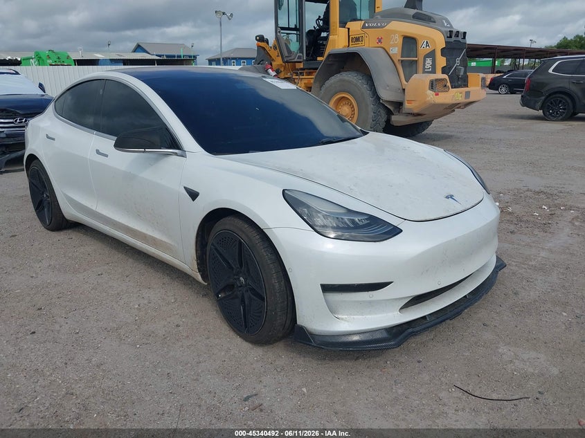 2019 Tesla Model 3 VIN 5YJ3E1EA4KF299955 IAAI salvage auction — LEFT REAR, Salvage (Texas), sold $5,025 on 2026-07-08 (photo 1)