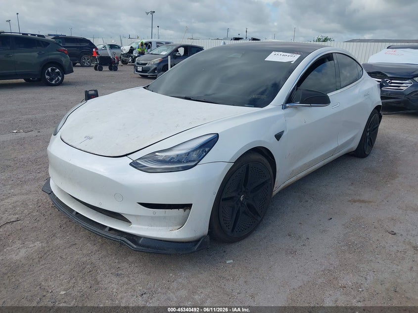 2019 Tesla Model 3 VIN 5YJ3E1EA4KF299955 IAAI salvage auction — LEFT REAR, Salvage (Texas), sold $5,025 on 2026-07-08 (photo 2)