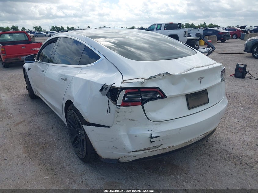 2019 Tesla Model 3 VIN 5YJ3E1EA4KF299955 IAAI salvage auction — LEFT REAR, Salvage (Texas), sold $5,025 on 2026-07-08 (photo 3)
