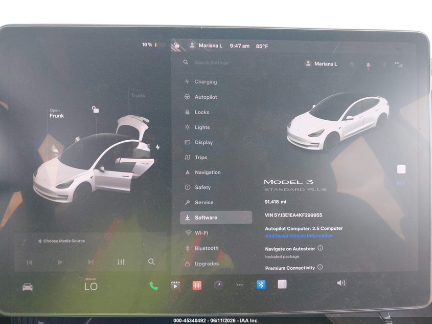 2019 Tesla Model 3 VIN 5YJ3E1EA4KF299955 IAAI salvage auction — LEFT REAR, Salvage (Texas), sold $5,025 on 2026-07-08 (photo 7)