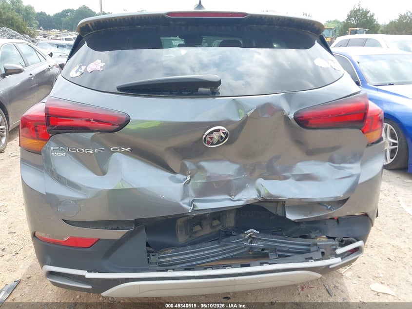 2021 Buick Encore gx VIN KL4MMESL9MB055996 IAAI salvage auction — FRONT & REAR, Salvage (North Carolina), sold $2,800 on 2026-07-20 (photo 6)