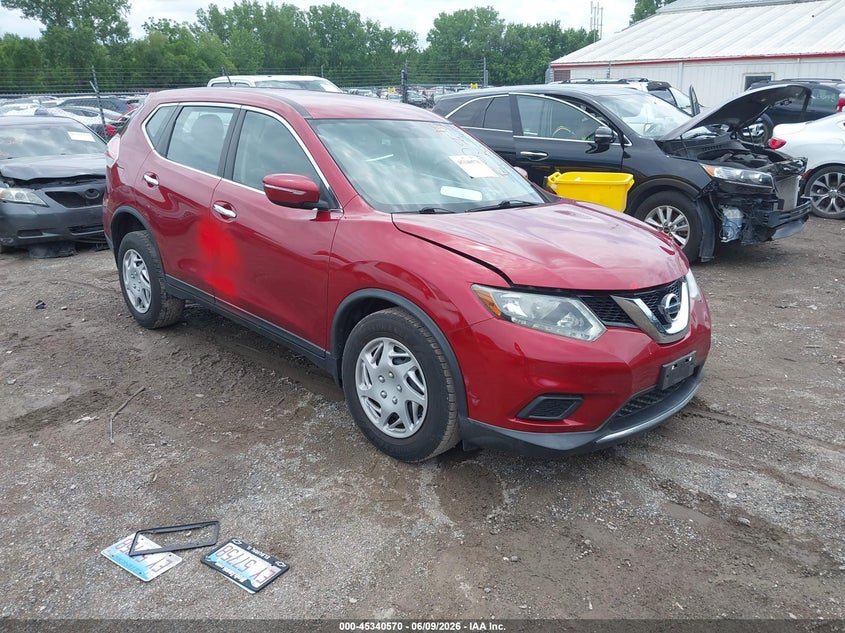 2015 Nissan Rogue VIN KNMAT2MV9FP515110 IAAI salvage auction — LEFT FRONT, Salvage (Illinois), sold $25 on 2026-07-27 (photo 1)