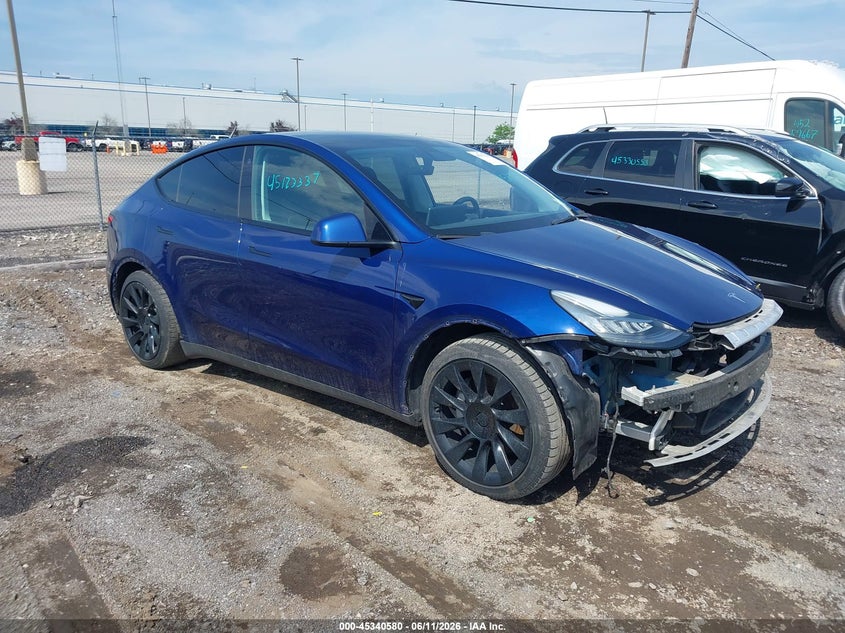 2021 Tesla Model y VIN 5YJYGDEE8MF265301 IAAI salvage auction — FRONT END, Mv-907A (New York), sold $9,250 on 2026-07-16 (photo 1)