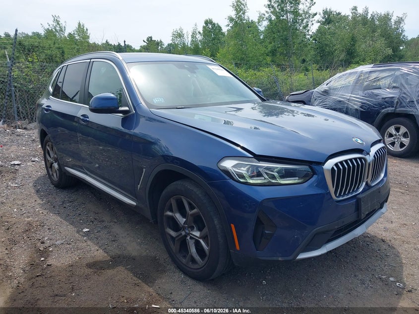 2022 BMW X3 VIN 5UX53DP01N9K41450 IAAI salvage auction — LEFT SIDE, Salvage (Massachusetts), sold $12,200 on 2026-07-10 (photo 1)