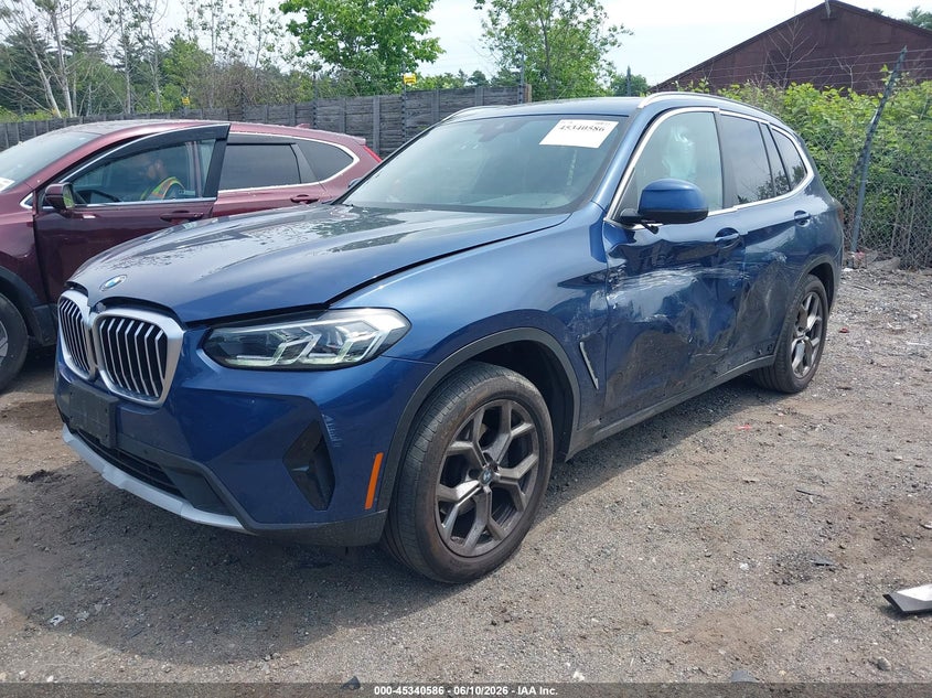 2022 BMW X3 VIN 5UX53DP01N9K41450 IAAI salvage auction — LEFT SIDE, Salvage (Massachusetts), sold $12,200 on 2026-07-10 (photo 2)