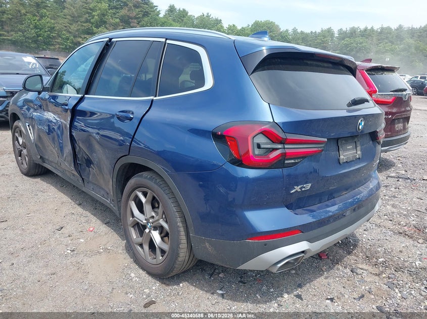 2022 BMW X3 VIN 5UX53DP01N9K41450 IAAI salvage auction — LEFT SIDE, Salvage (Massachusetts), sold $12,200 on 2026-07-10 (photo 3)