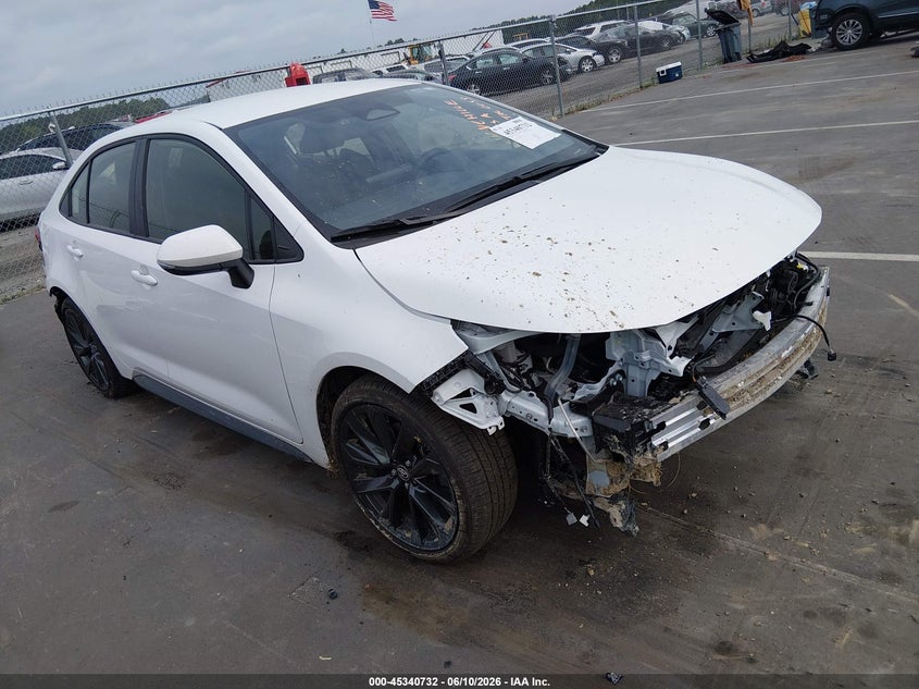 2026 Toyota Corolla VIN JTDBCMFE1T3131015 IAAI salvage auction — FRONT & REAR, Salvage Title, sold $8,100 on 2026-07-22 (photo 1)