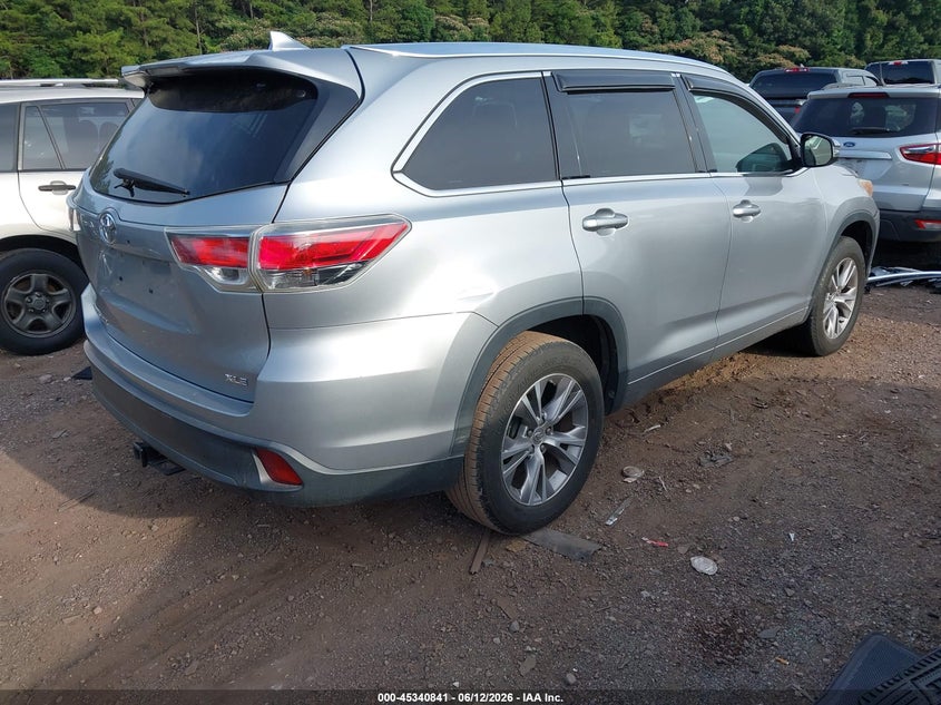 2015 Toyota Highlander VIN 5TDKKRFH5FS106163 IAAI salvage auction — FRONT END, Salvage (Alabama), sold $7,175 on 2026-07-08 (photo 4)