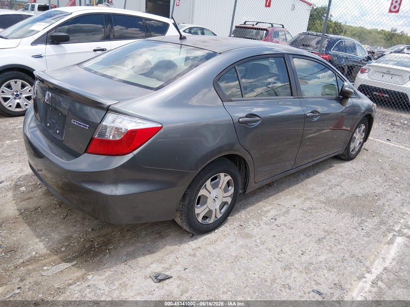 2012 Honda Civic VIN JHMFB4F36CS002517 IAAI salvage auction — NORMAL WEAR, Original (Kentucky), sold $775 on 2026-07-29 (photo 4)