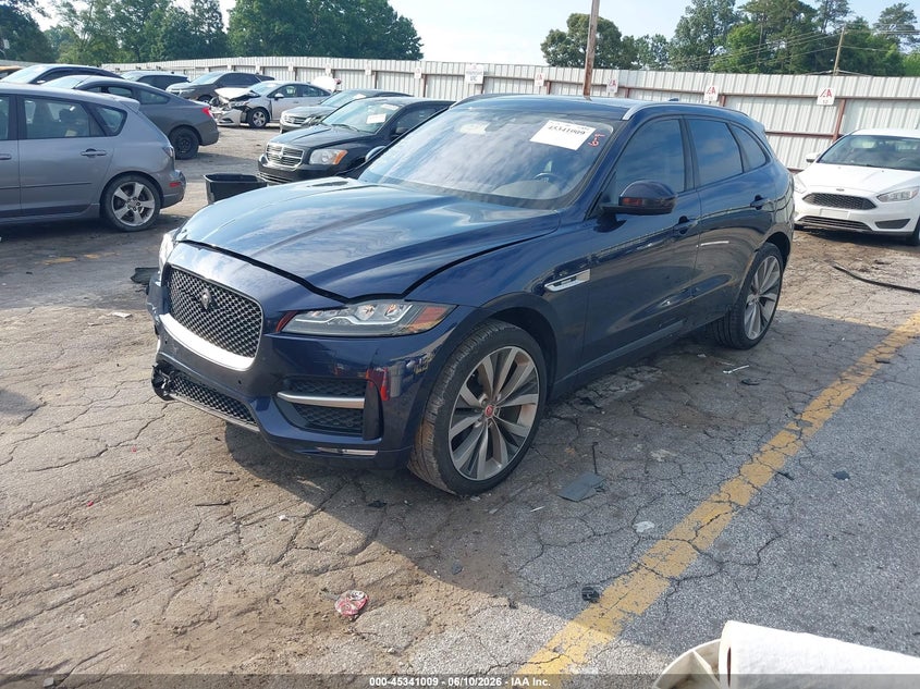 2018 Jaguar F-pace VIN SADCL2FX2JA295042 IAAI salvage auction — FRONT END, Salvage Title, sold $4,400 on 2026-09-10 (photo 2)