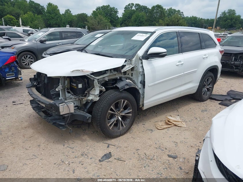2016 Toyota Highlander VIN 5TDKKRFH3GS138241 IAAI salvage auction — FRONT END, Salvage Title, sold $7,000 on 2026-07-31 (photo 2)