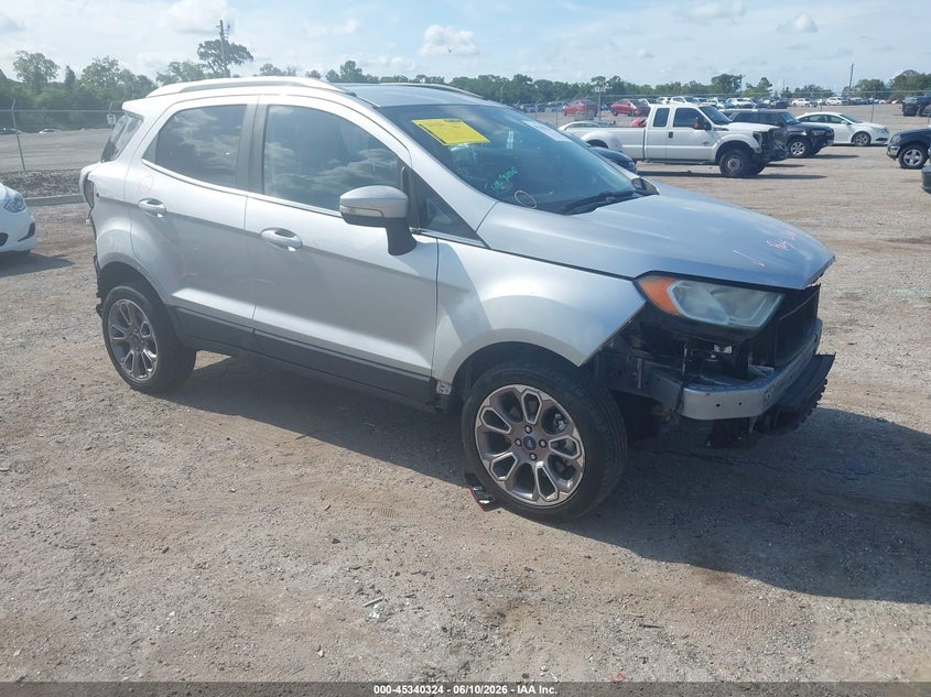 2019 Ford Ecosport VIN MAJ6S3KL9KC293904 IAAI salvage auction — FRONT & REAR, Rebuildable (Florida), sold $1,000 on 2026-07-30 (photo 1)