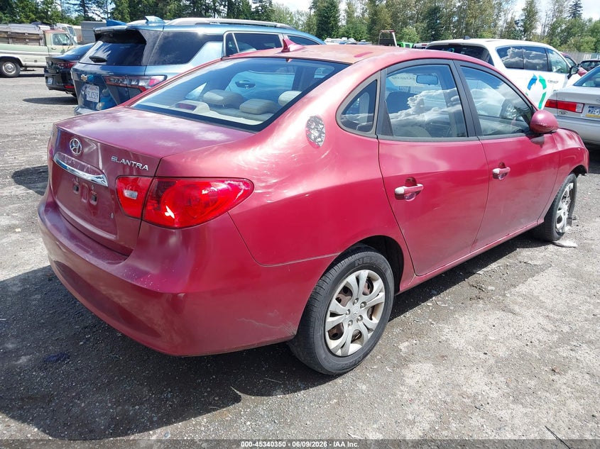 2010 Hyundai Elantra VIN KMHDU4AD7AU130491 IAAI salvage auction — NORMAL WEAR, Clear (Florida), sold $375 on 2026-07-15 (photo 4)