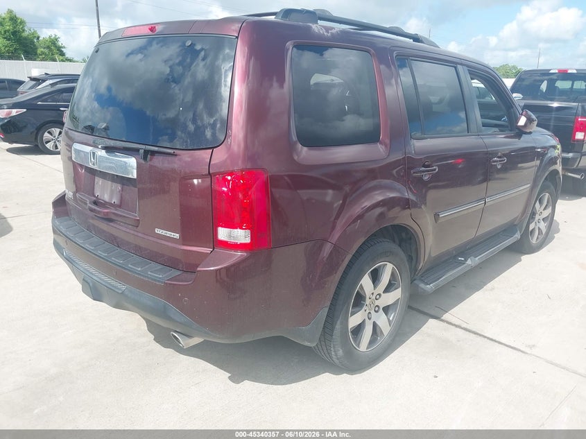 2014 Honda Pilot VIN 5FNYF3H90EB009571 IAAI salvage auction — HAIL, Original (Texas), sold $1,200 on 2026-07-09 (photo 4)