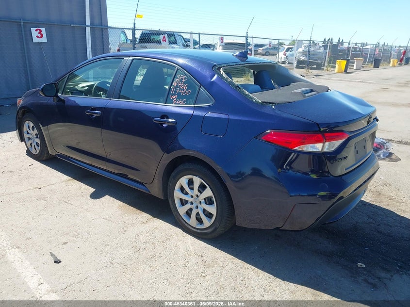 2021 Toyota Corolla VIN JTDEPMAEXMJ145260 IAAI salvage auction — RIGHT SIDE, Salvage (California), sold $2,950 on 2026-07-15 (photo 3)
