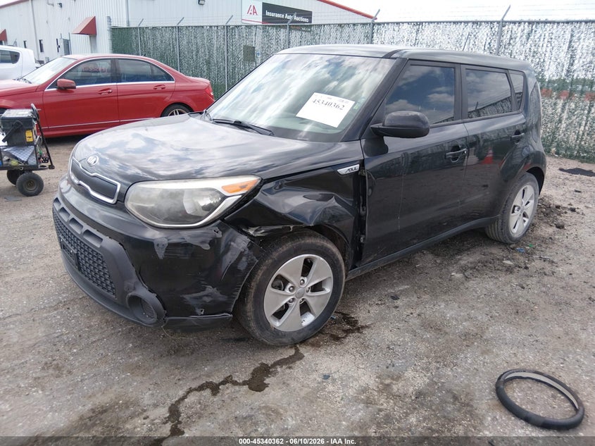 2016 Kia Soul VIN KNDJN2A27G7397516 IAAI salvage auction — LEFT FRONT, Salvage (Oklahoma), sold $650 on 2026-07-17 (photo 2)