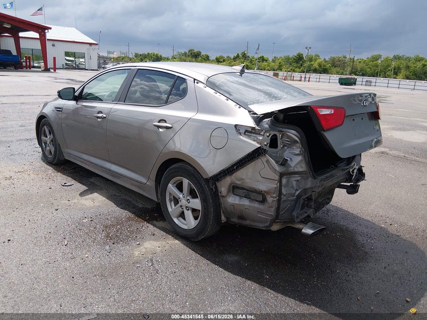 2015 Kia Optima VIN 5XXGM4A76FG480140 IAAI salvage auction — REAR END, Salvage - Greater Than 75% (Maryland), sold $700 on 2026-07-13 (photo 3)