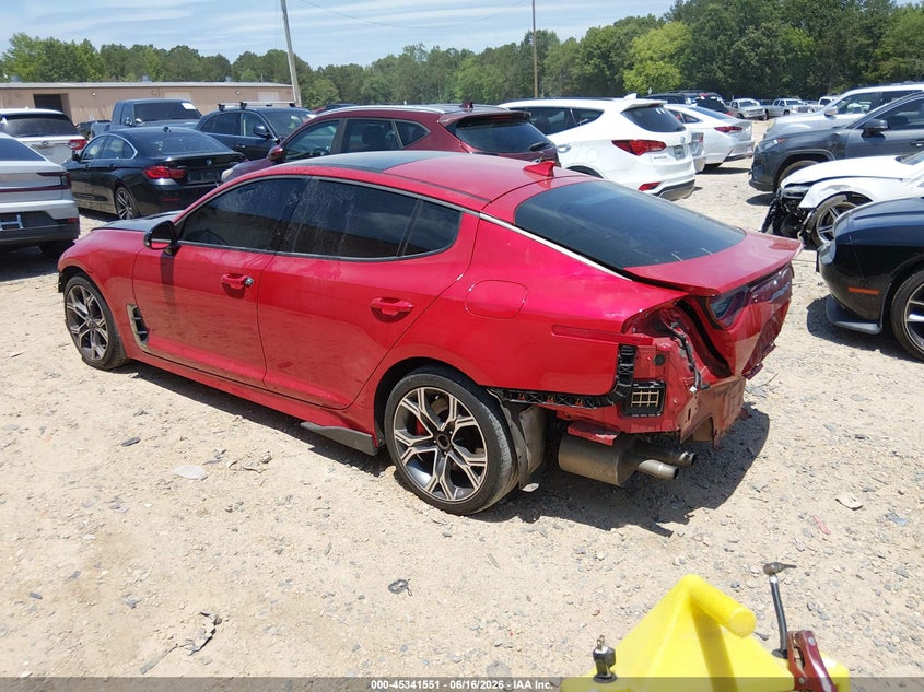2018 Kia Stinger VIN KNAE55LC1J6015919 IAAI salvage auction — FRONT END, Salvage (North Carolina), sold $3,200 on 2026-07-23 (photo 3)