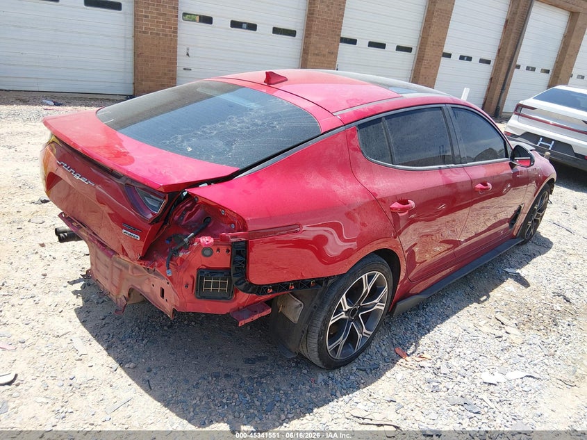 2018 Kia Stinger VIN KNAE55LC1J6015919 IAAI salvage auction — FRONT END, Salvage (North Carolina), sold $3,200 on 2026-07-23 (photo 4)