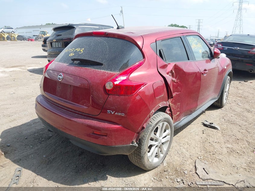 2012 Nissan Juke VIN JN8AF5MV5CT105193 IAAI salvage auction — LEFT & RIGHT, Clear (Indiana), sold $675 on 2026-07-15 (photo 4)