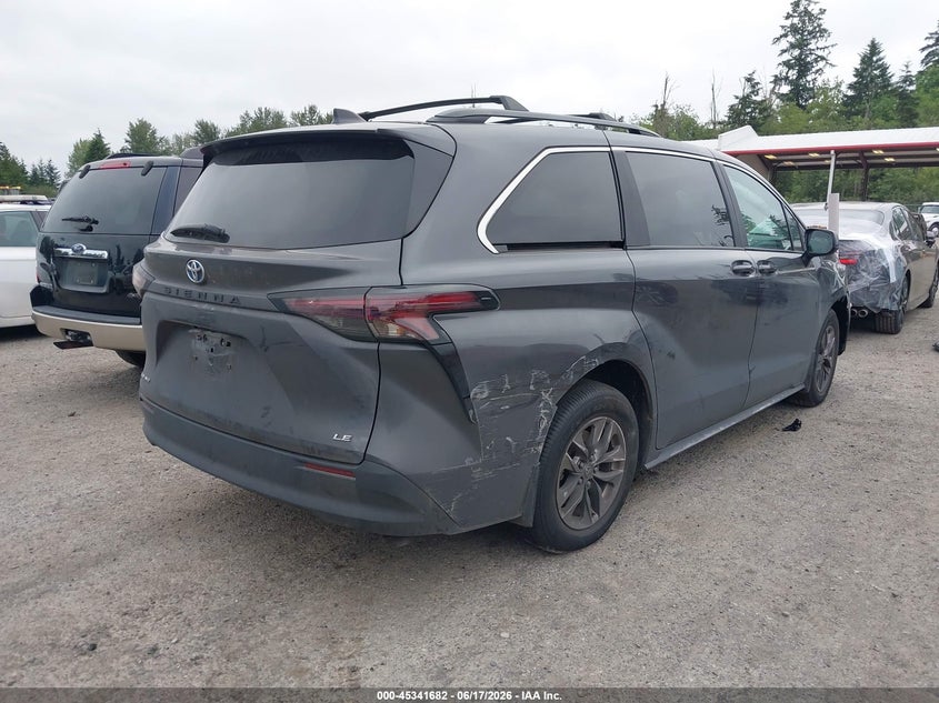 2025 Toyota Sienna VIN 5TDKSKFC5SS191298 IAAI salvage auction — LEFT FRONT, Clear (Washington), sold $16,400 on 2026-07-08 (photo 4)