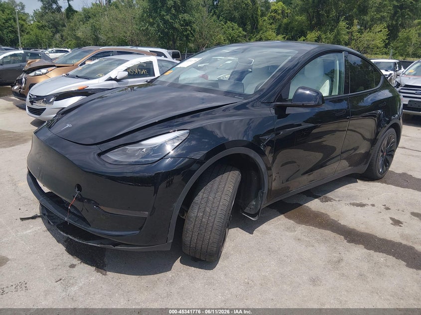 2023 Tesla Model y VIN 7SAYGDEDXPF941293 IAAI salvage auction — RIGHT SIDE, Salvage Title, sold $75 on 2026-07-29 (photo 2)
