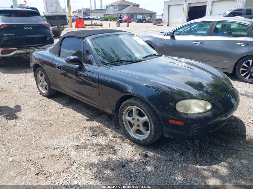 1999 Mazda Mx-5 miata VIN JM1NB3538X0103357 IAAI salvage auction — LEFT REAR, Clear (Indiana), sold $1,875 on 2026-07-15 (photo 1)