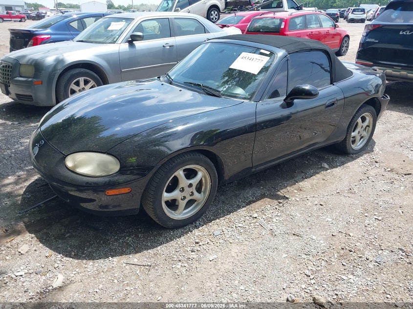 1999 Mazda Mx-5 miata VIN JM1NB3538X0103357 IAAI salvage auction — LEFT REAR, Clear (Indiana), sold $1,875 on 2026-07-15 (photo 2)