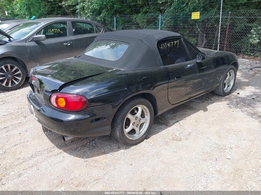 1999 Mazda Mx-5 miata VIN JM1NB3538X0103357 IAAI salvage auction — LEFT REAR, Clear (Indiana), sold $1,875 on 2026-07-15 (photo 4)