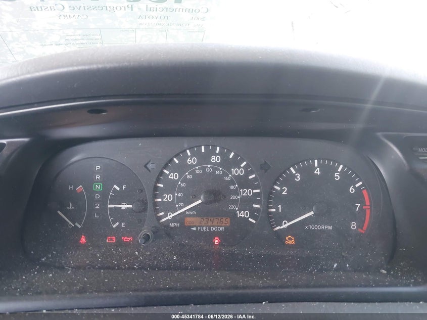 2001 Toyota Camry VIN JT2BF22KX10327338 IAAI salvage auction — ROLLOVER, Non-Repairable (California), sold $100 on 2026-07-07 (photo 7)
