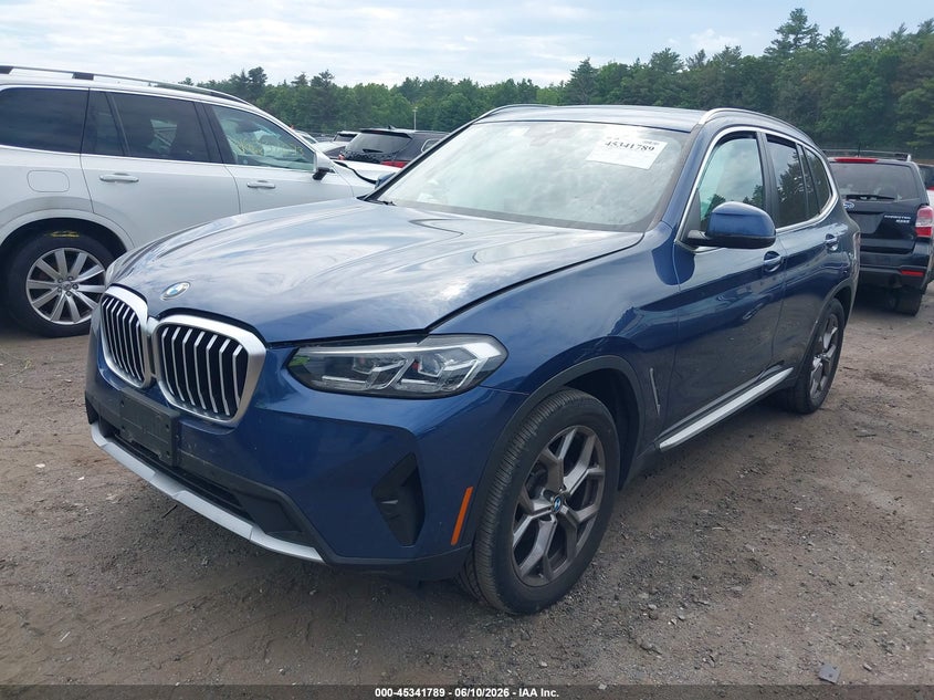 2022 BMW X3 VIN 5UX53DP08N9N13556 IAAI salvage auction — RIGHT SIDE, Salvage (Massachusetts), sold $15,875 on 2026-07-10 (photo 2)