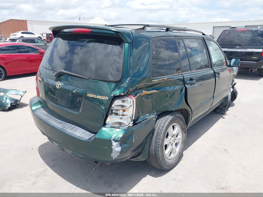 2002 Toyota Highlander VIN JTEGF21A620036130 IAAI salvage auction — RIGHT FRONT, Salvage (Texas), sold $350 on 2026-07-29 (photo 4)