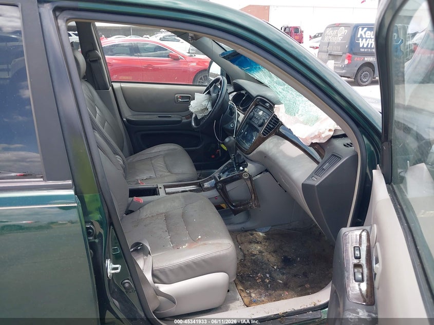 2002 Toyota Highlander VIN JTEGF21A620036130 IAAI salvage auction — RIGHT FRONT, Salvage (Texas), sold $350 on 2026-07-29 (photo 5)
