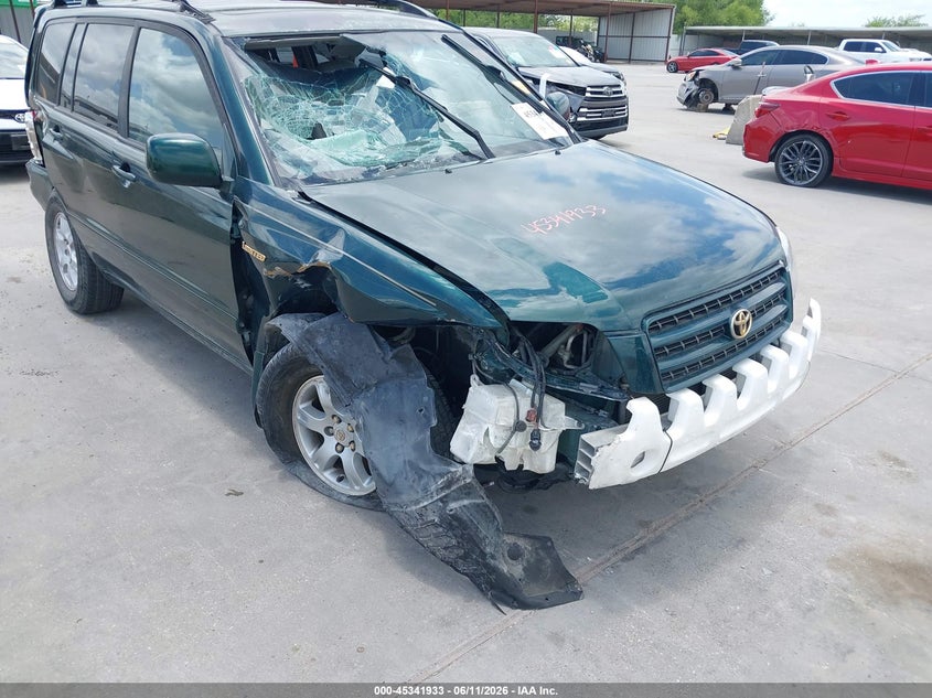 2002 Toyota Highlander VIN JTEGF21A620036130 IAAI salvage auction — RIGHT FRONT, Salvage (Texas), sold $350 on 2026-07-29 (photo 6)