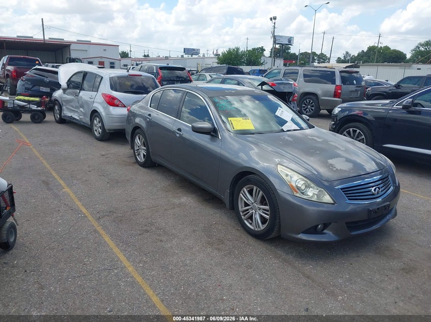 2013 Infiniti G VIN JN1CV6AP3DM716535 IAAI salvage auction — FRONT END, Original (Texas), sold $500 on 2026-07-22 (photo 1)