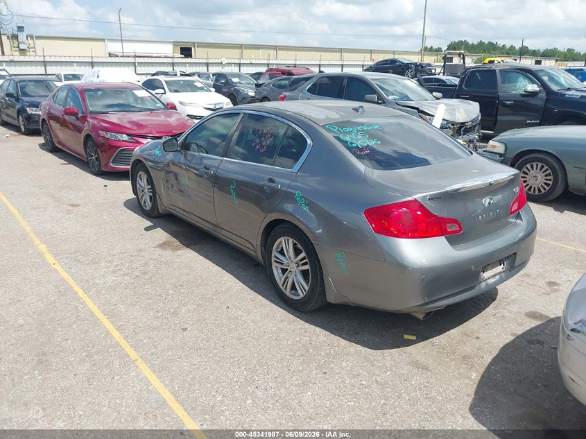 2013 Infiniti G VIN JN1CV6AP3DM716535 IAAI salvage auction — FRONT END, Original (Texas), sold $500 on 2026-07-22 (photo 3)