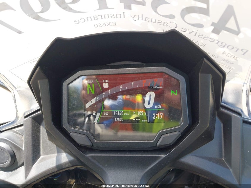 2024 Kawasaki Ninja VIN ML5EXER18RDAD5202 IAAI salvage auction — RIGHT SIDE, Wait Title, sold $1,900 on 2026-09-16 (photo 7)