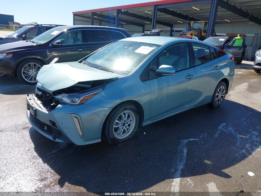 2021 Toyota Prius VIN JTDL9MFU2M3024308 IAAI salvage auction — FRONT & REAR, Salvage (Nebraska), sold $2,650 on 2026-07-30 (photo 2)