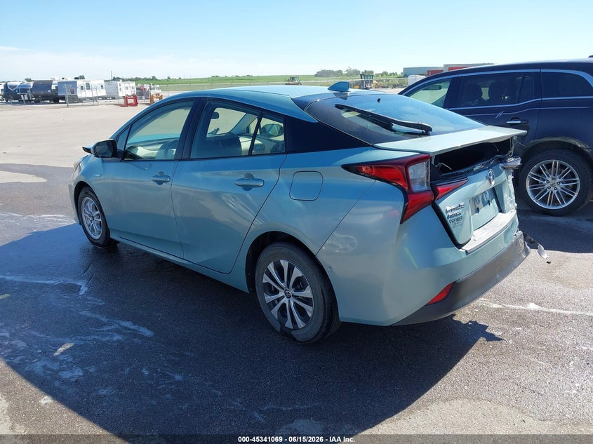 2021 Toyota Prius VIN JTDL9MFU2M3024308 IAAI salvage auction — FRONT & REAR, Salvage (Nebraska), sold $2,650 on 2026-07-30 (photo 3)