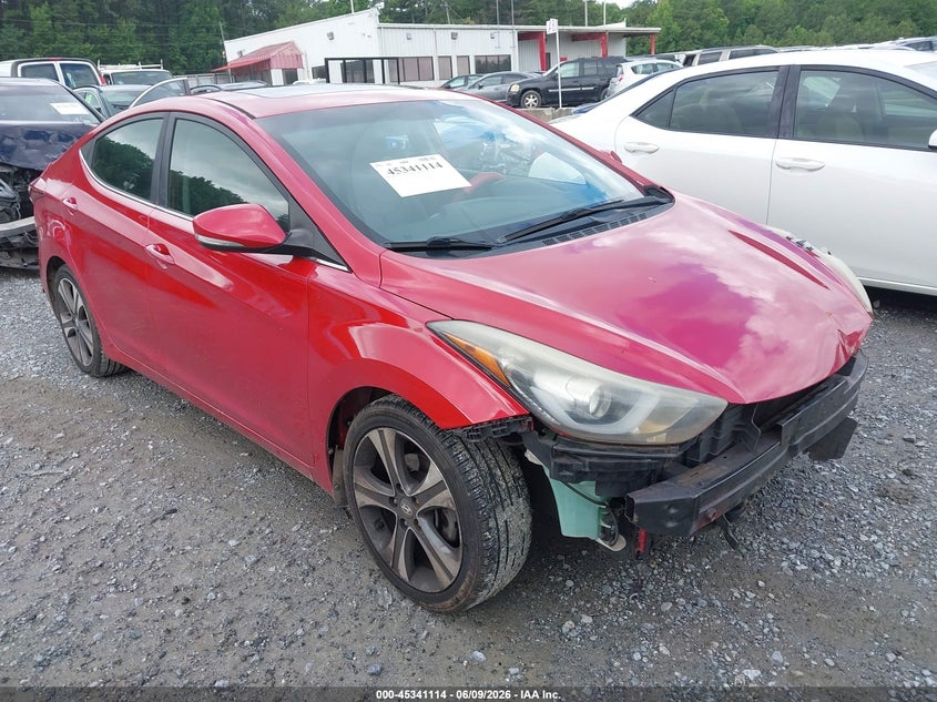 2014 Hyundai Elantra VIN KMHDH4AH6EU100704 IAAI salvage auction — FRONT END, Salvage (Georgia), sold $575 on 2026-07-21 (photo 1)
