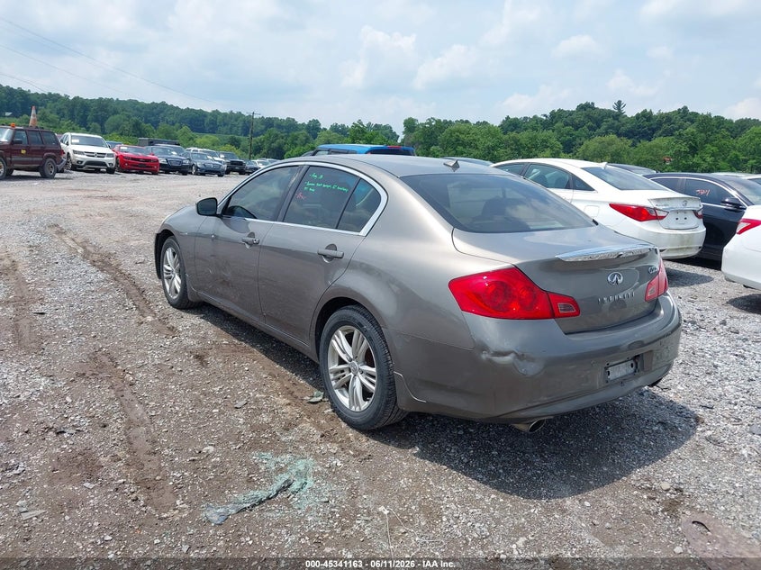 2012 Infiniti G VIN JN1CV6AR3CM674383 IAAI salvage auction — RIGHT FRONT, Salvage Title, sold $25 on 2026-07-29 (photo 3)