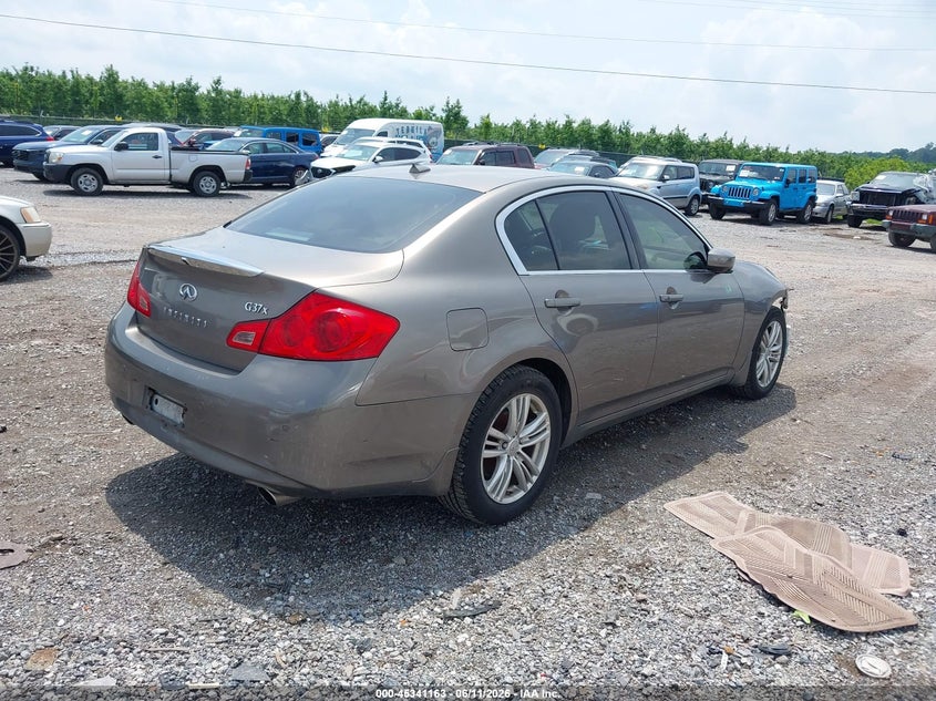 2012 Infiniti G VIN JN1CV6AR3CM674383 IAAI salvage auction — RIGHT FRONT, Salvage Title, sold $25 on 2026-07-29 (photo 4)