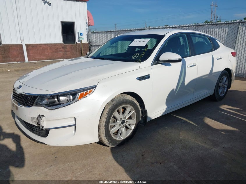 2016 Kia Optima VIN KNAGT4L33G5097823 IAAI salvage auction — LEFT FRONT, Salvage (Illinois), sold $1,650 on 2026-07-21 (photo 2)