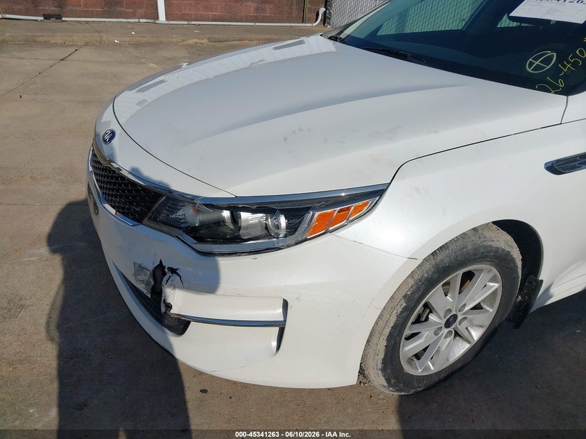 2016 Kia Optima VIN KNAGT4L33G5097823 IAAI salvage auction — LEFT FRONT, Salvage (Illinois), sold $1,650 on 2026-07-21 (photo 6)