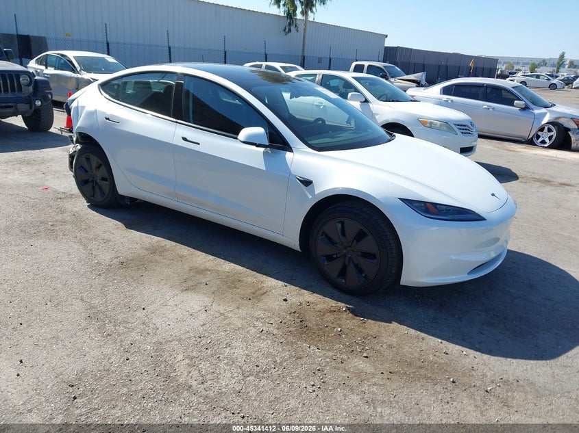 2026 Tesla Model 3 VIN 5YJ3E1EA3TF192512 IAAI salvage auction — RIGHT REAR, Salvage (California), sold $12,600 on 2026-07-30 (photo 1)