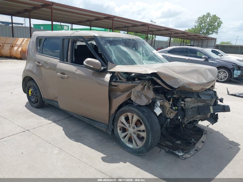 2014 Kia Soul VIN KNDJP3A55E7029584 IAAI salvage auction — FRONT END, Salvage (Texas), sold $250 on 2026-07-08 (photo 1)