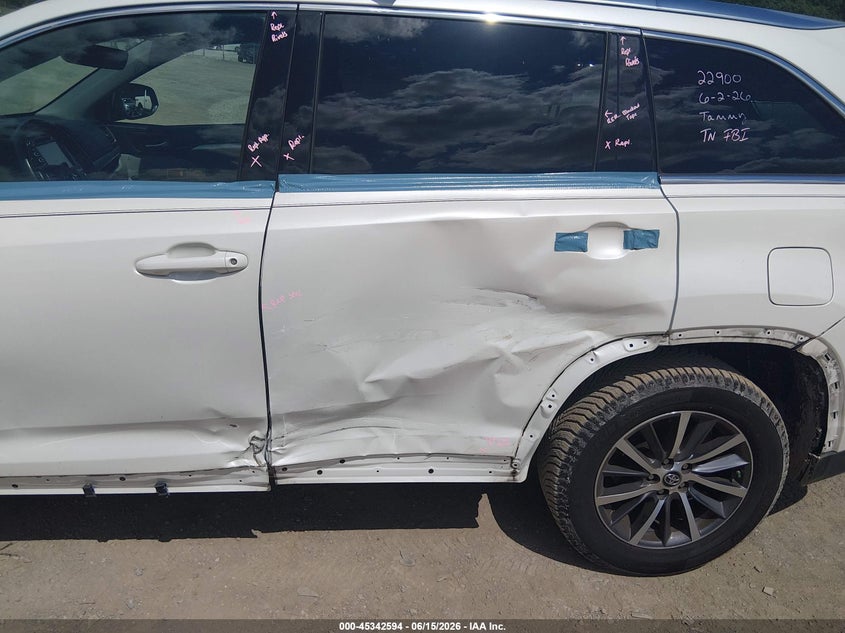 2018 Toyota Highlander VIN 5TDKZRFH9JS534483 IAAI salvage auction — LEFT SIDE, Salvage (Tennessee), sold $6,500 on 2026-07-22 (photo 6)