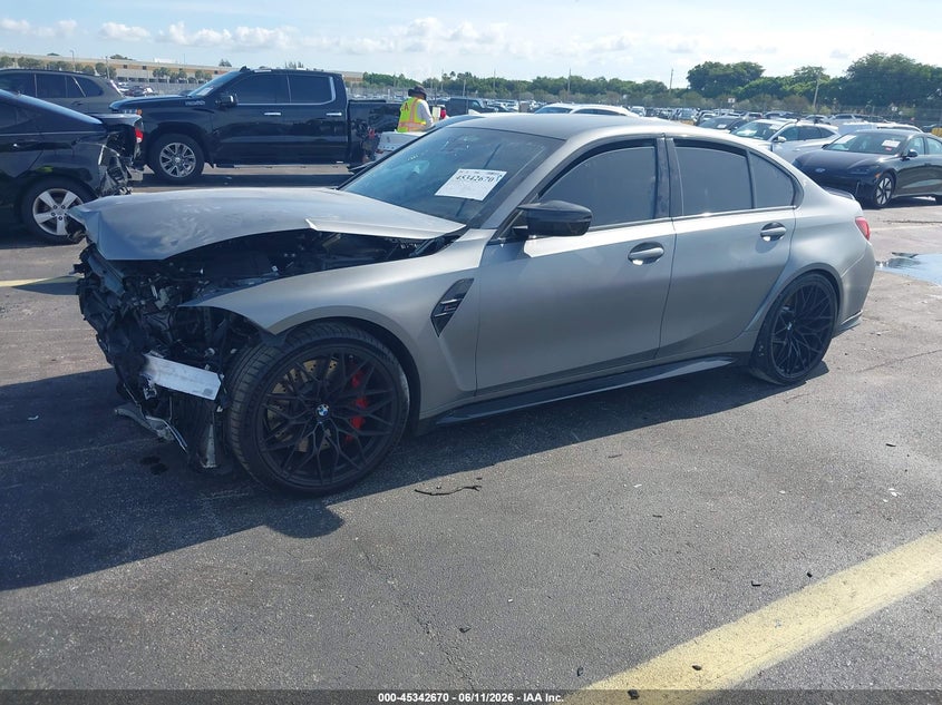 2025 BMW M3 VIN WBS33HJ0XSFU40785 IAAI salvage auction — FRONT END, Rebuildable (Florida), sold $25,250 on 2026-07-30 (photo 2)