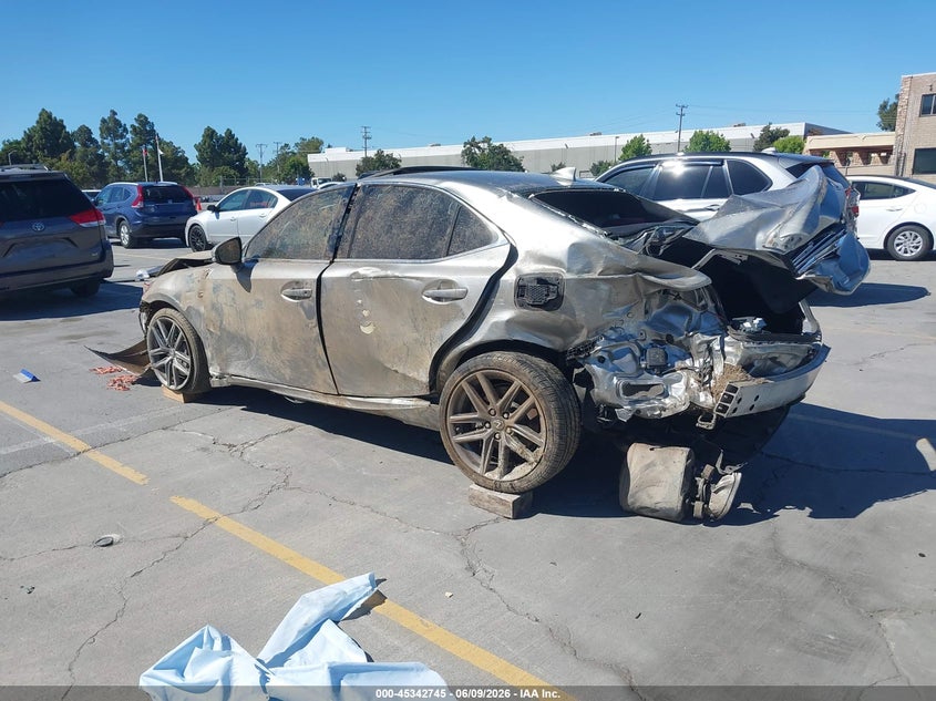 2018 Lexus Is VIN JTHBZ1D29J5032660 IAAI salvage auction — FRONT & REAR, Non-Repairable (California), sold $1,225 on 2026-07-06 (photo 3)