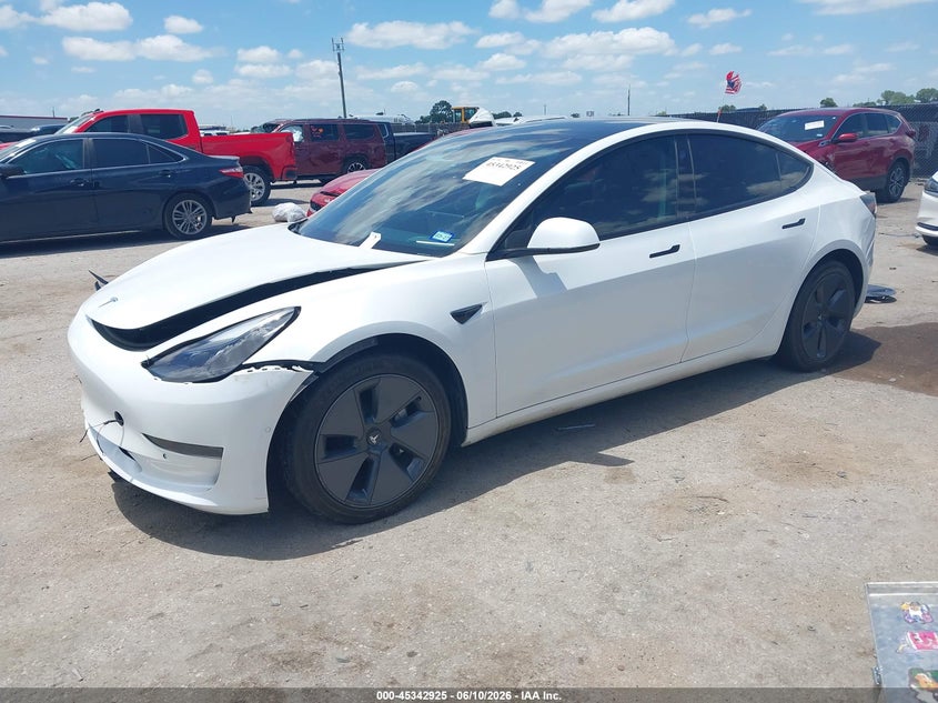 2021 Tesla Model 3 VIN 5YJ3E1EA3MF907760 IAAI salvage auction — FRONT END, Original (Texas), sold $6,200 on 2026-07-11 (photo 2)